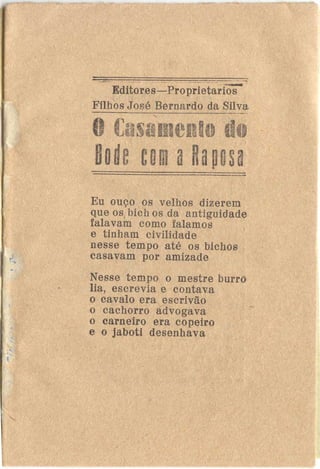 O casamento do bode com a raposa