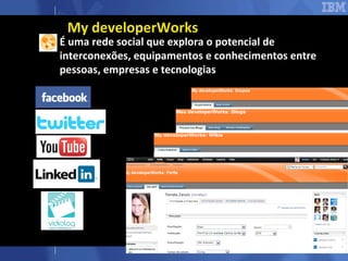 My DeveloperWorks É uma rede social que explora o potencial de interconexões, equipamentos e conhecimentos entre pessoas, empresas e tecnologias  My developerWorks 