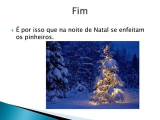  É por isso que na noite de Natal se enfeitam
os pinheiros.
 