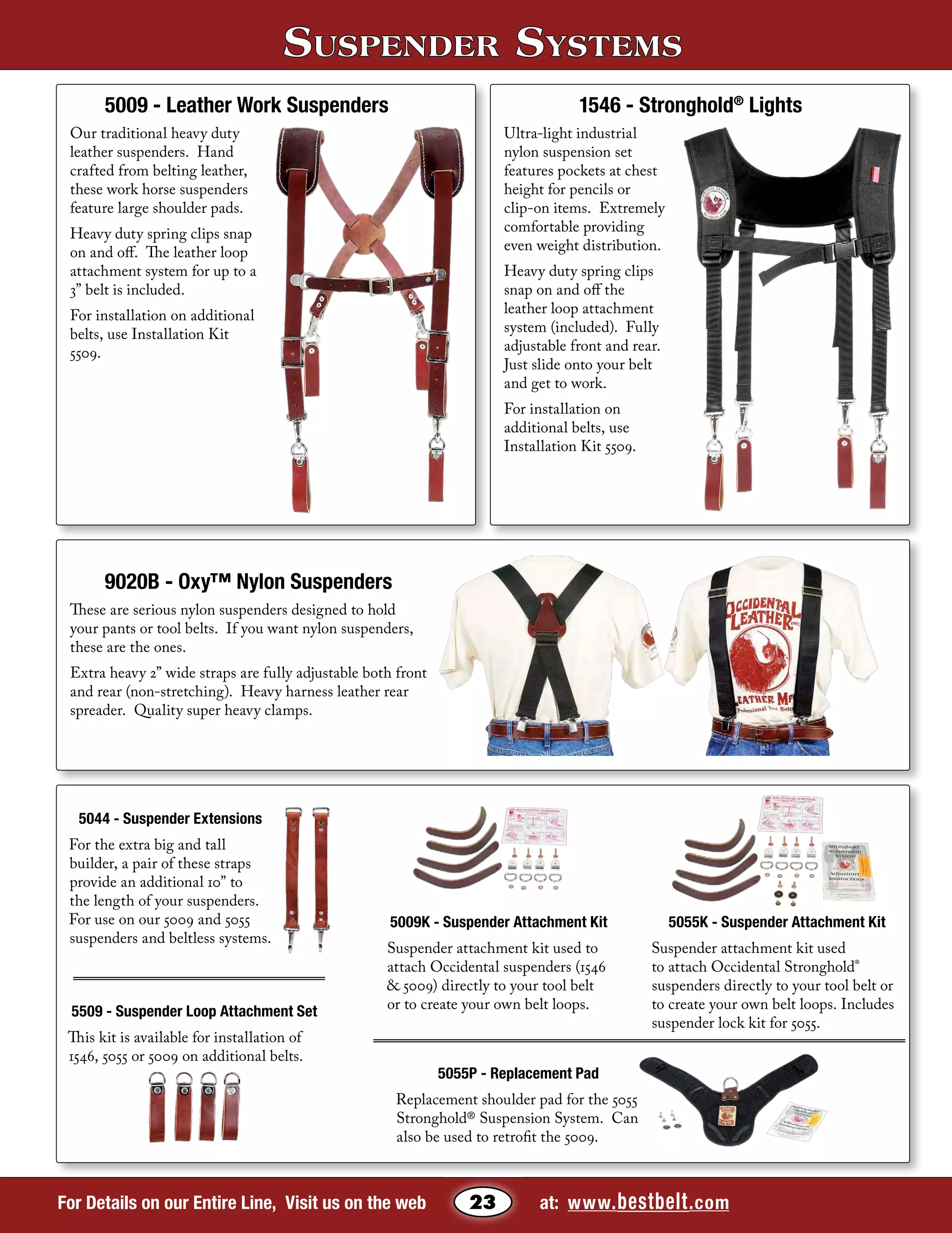 thumbnail image 2 of Occidental Leather 5520 Suspender Loop Attachment Set - Brown Leather - NEW 2 of 4