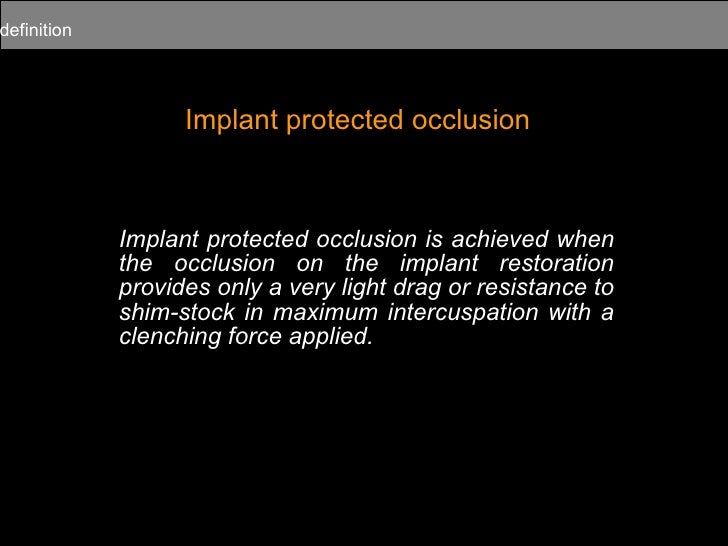 Occlusal Considerations For Implant Supported Prostheses Implant Pro…