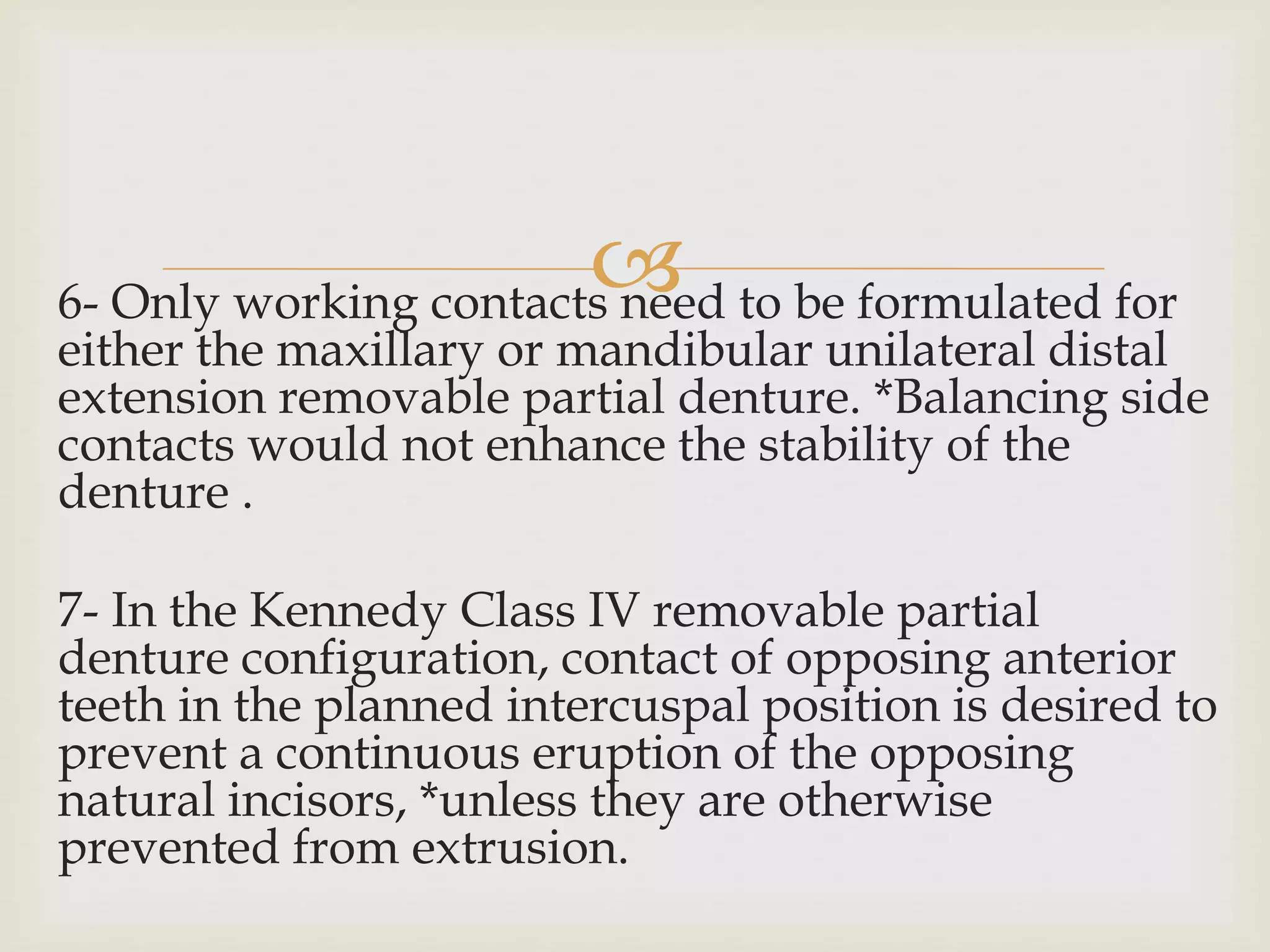 Occlusal relationship for removable partial denture | PPTX