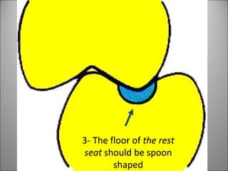 3- The floor of the rest
seat should be spoon
shaped
 
