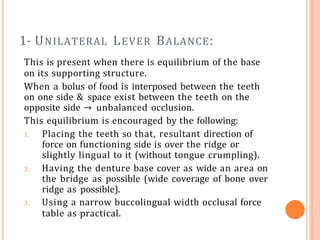 Unity Balance Balance Tooth occlusion of complete denture teeth.pptx
