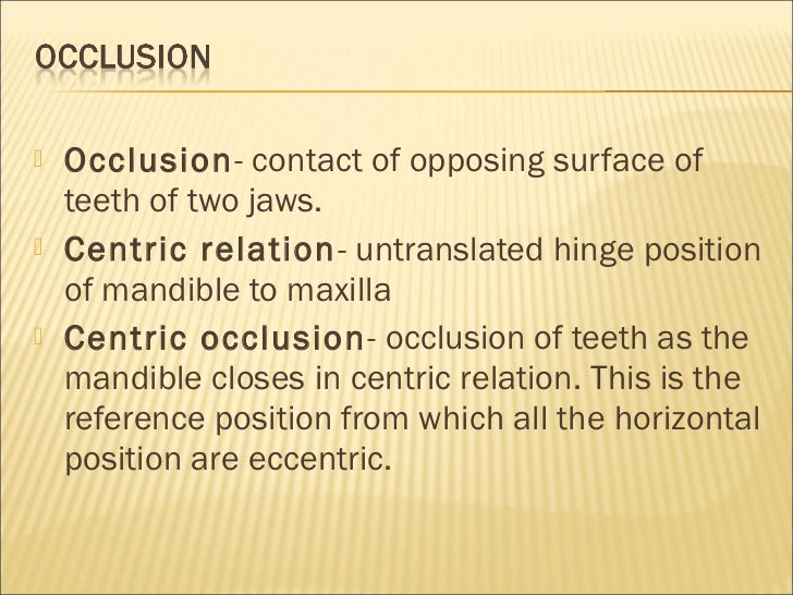 occlusion ppt centric relation