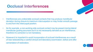 Lateral Excursion Interferences Occlusion seminar | PPTX