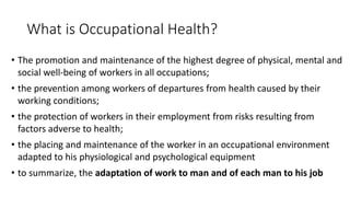 Occupational Health part 1