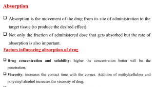 Comprehensive Overview of Ocular Pharmacokinetics: Absorption ...