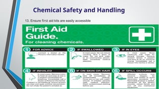 Chemical Safety and Handling
13. Ensure first aid kits are easily accessible
 
