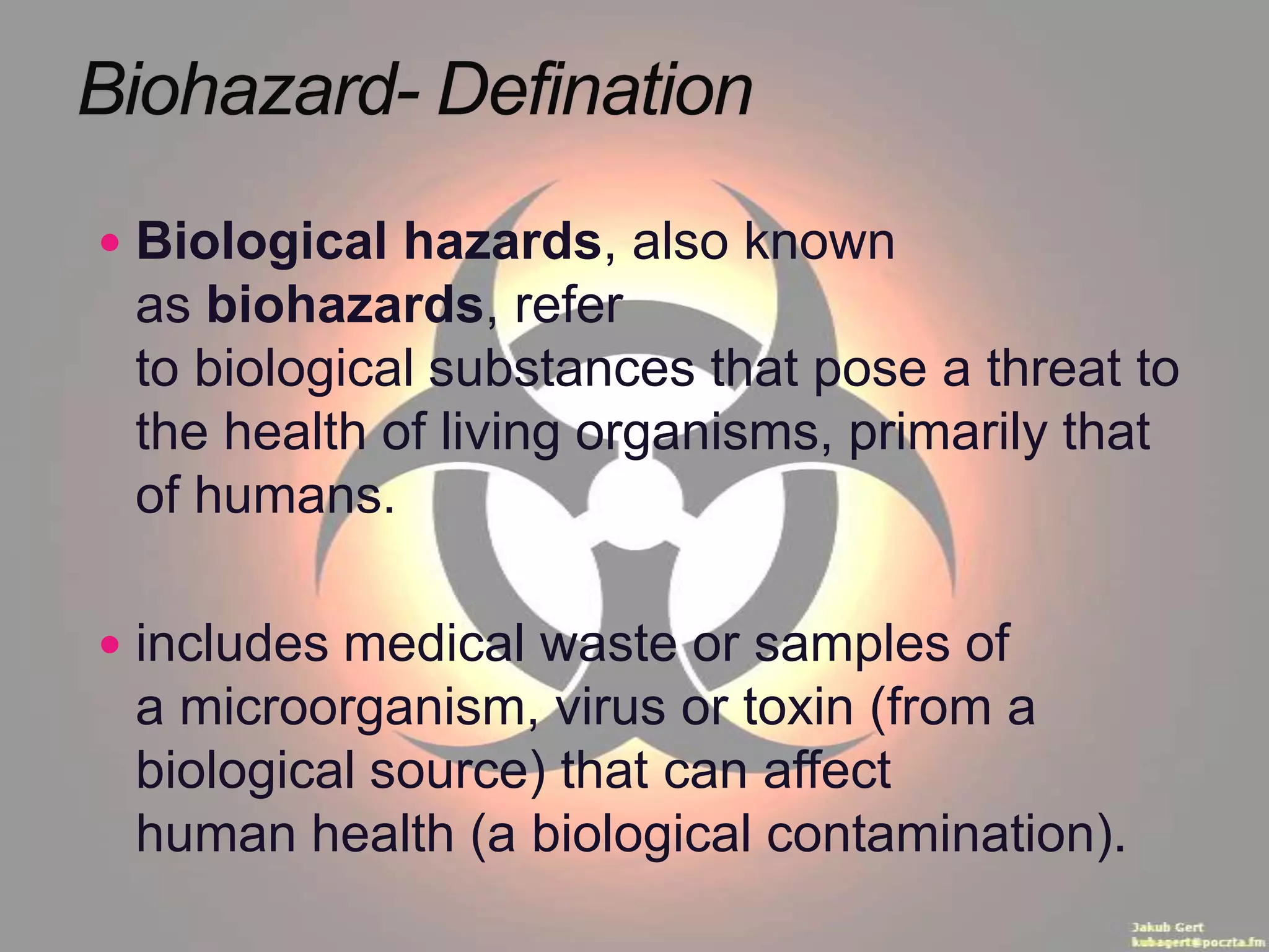 Occupational biohazard | PPTX | Infectious Diseases | Diseases and ...