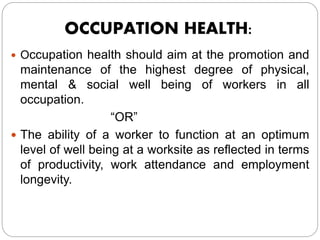 Occupational health | PPTX