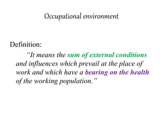 Occupational health (Part-I) | PPTX