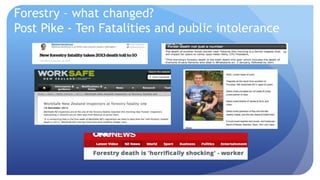 Forestry – what changed? 
Post Pike - Ten Fatalities and public intolerance 
 