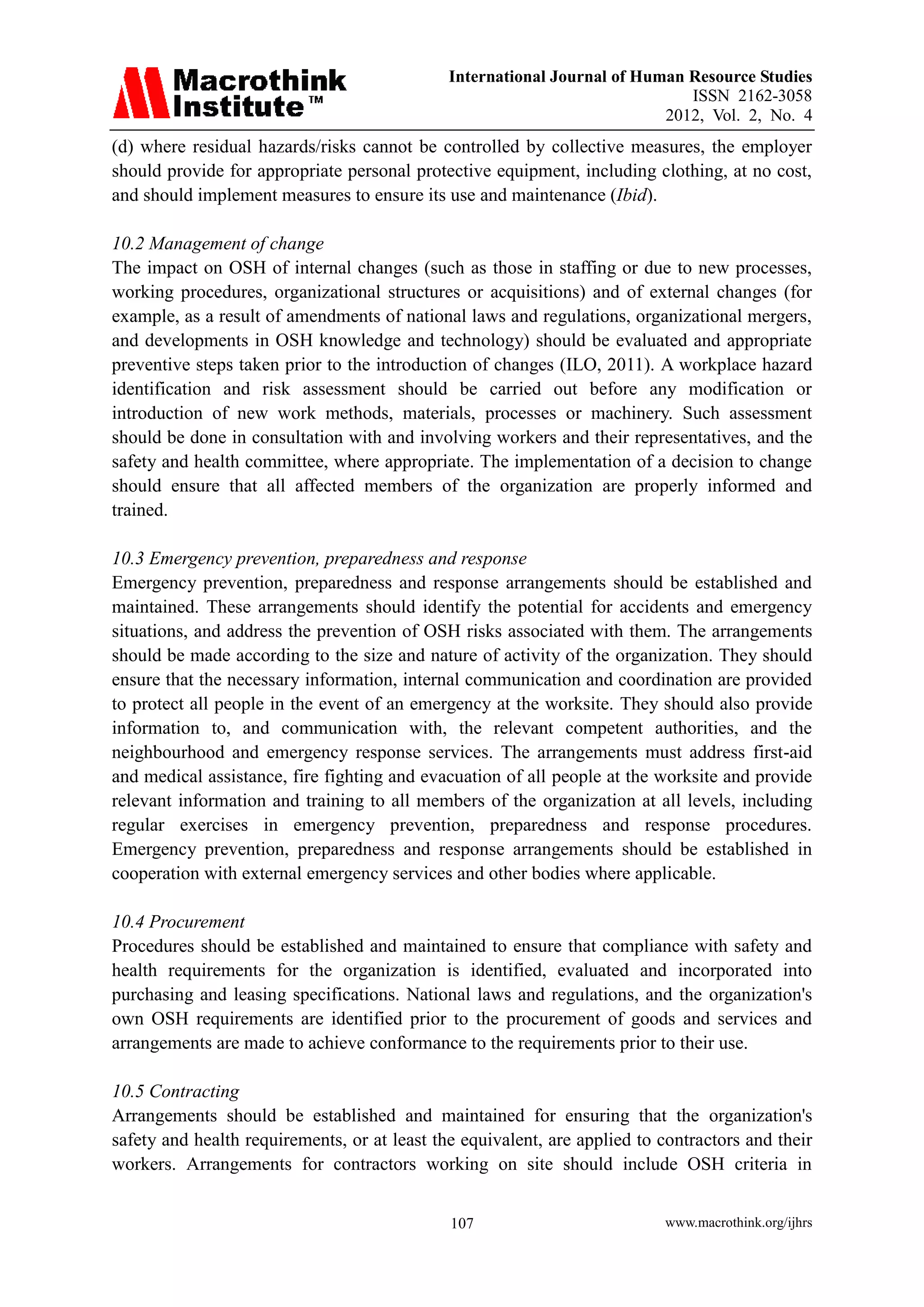 Occupational health and safety management systems | PDF