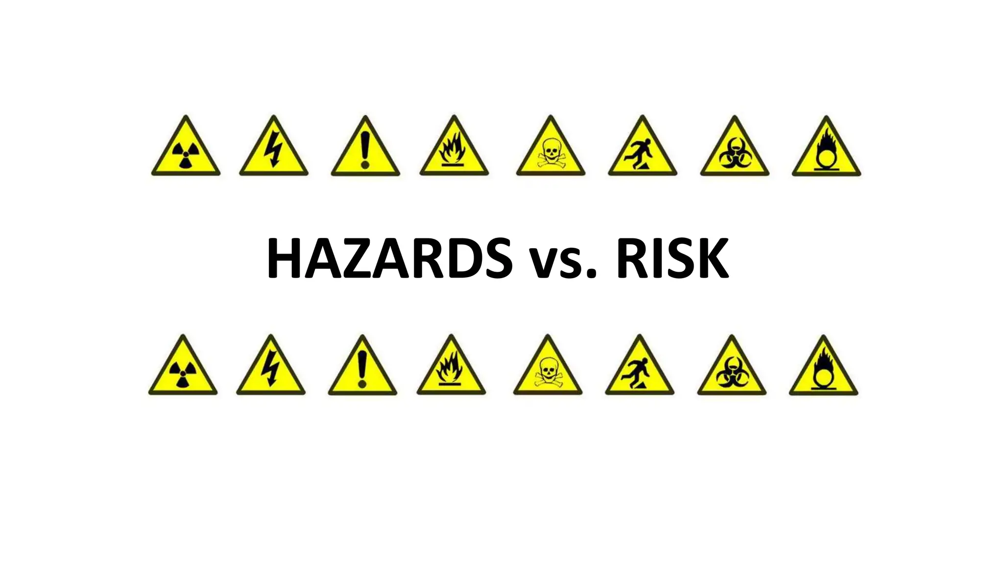 HAZARDS vs. RISK
 