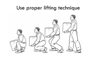 Use proper lifting technique
 