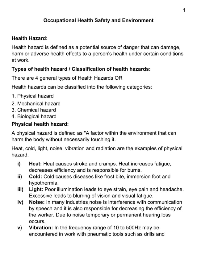 Occupational health safety and enviroment | PDF | Eye and Vision ...
