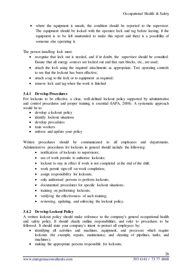 Occupational health & safety principles 31.01.14