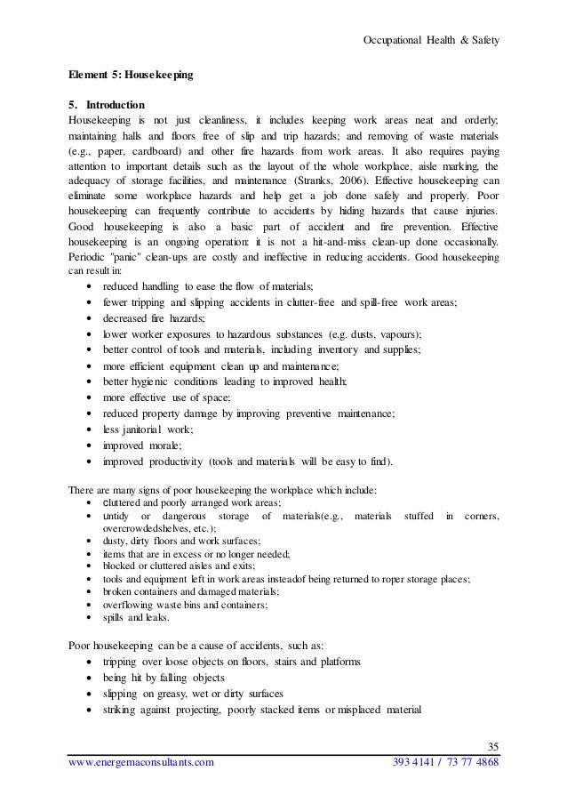 Health and safety essay