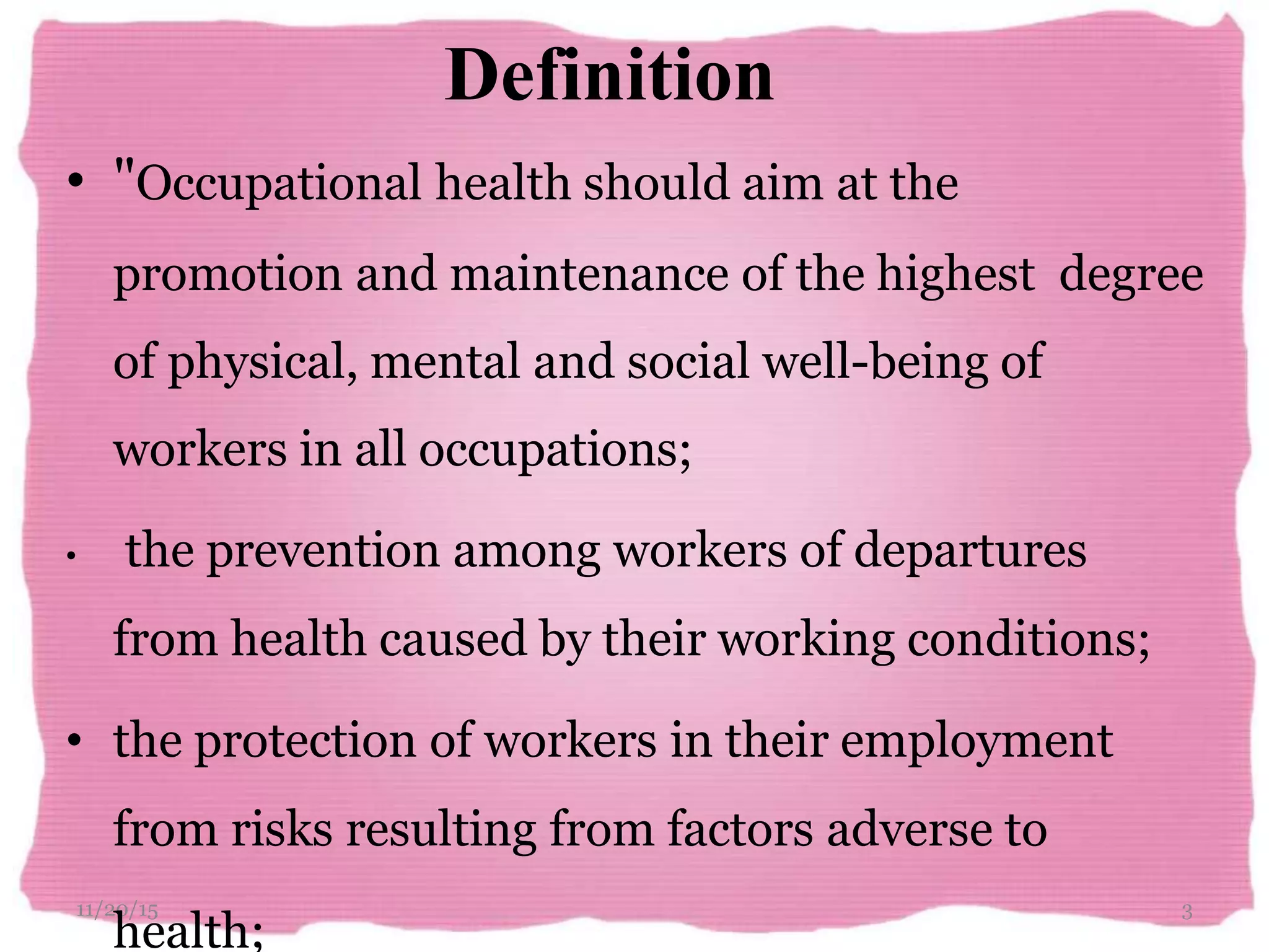 Occupational health services | PPTX
