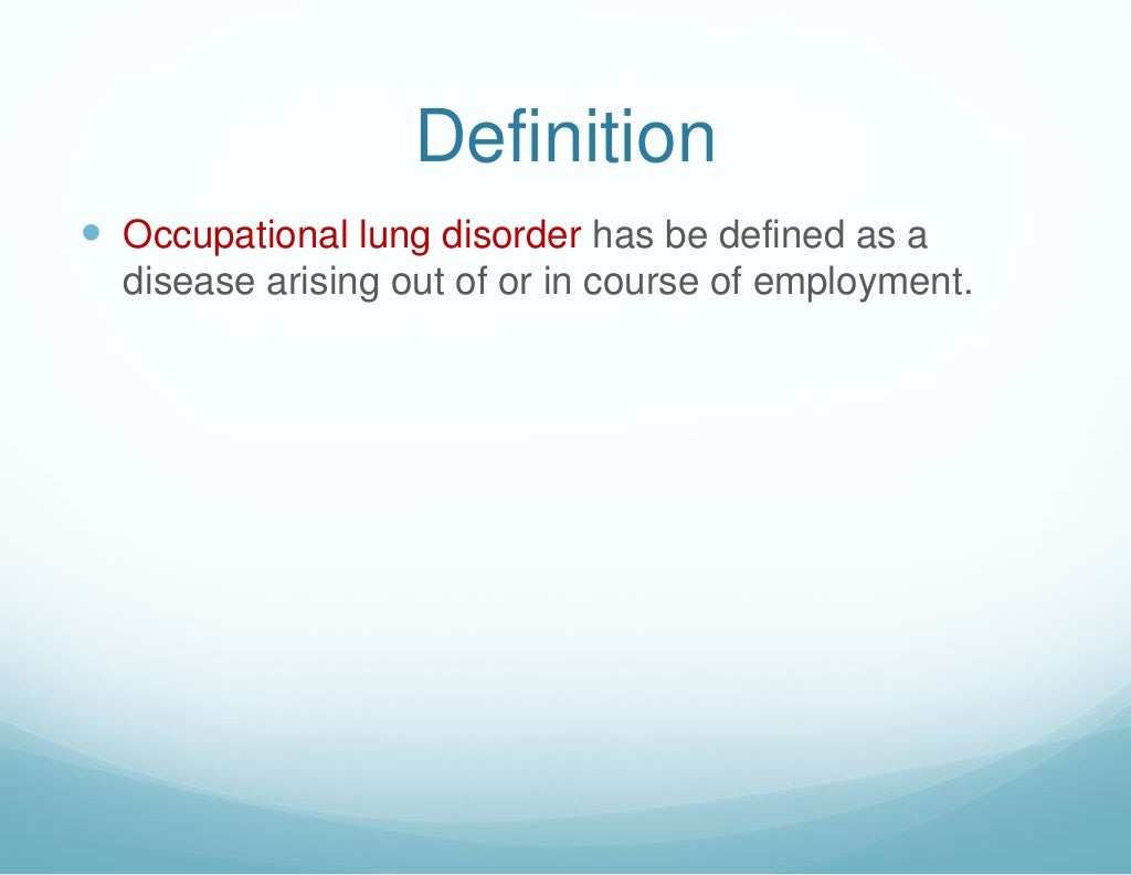 Occupational lung disease