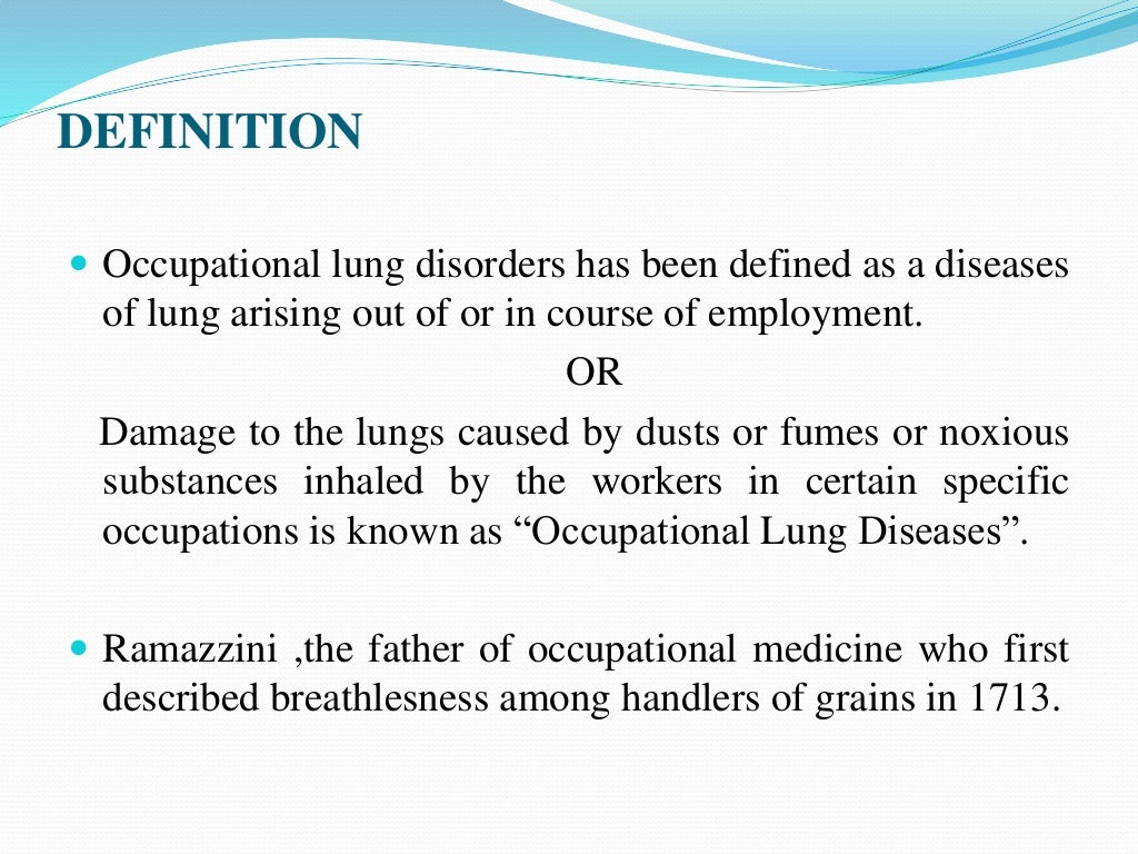 Occupational lung diseases