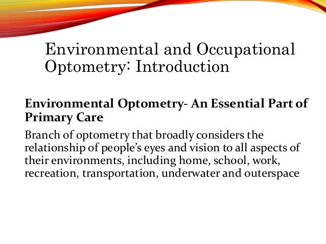 Occupational Optometry Services Sankara Nethralaya