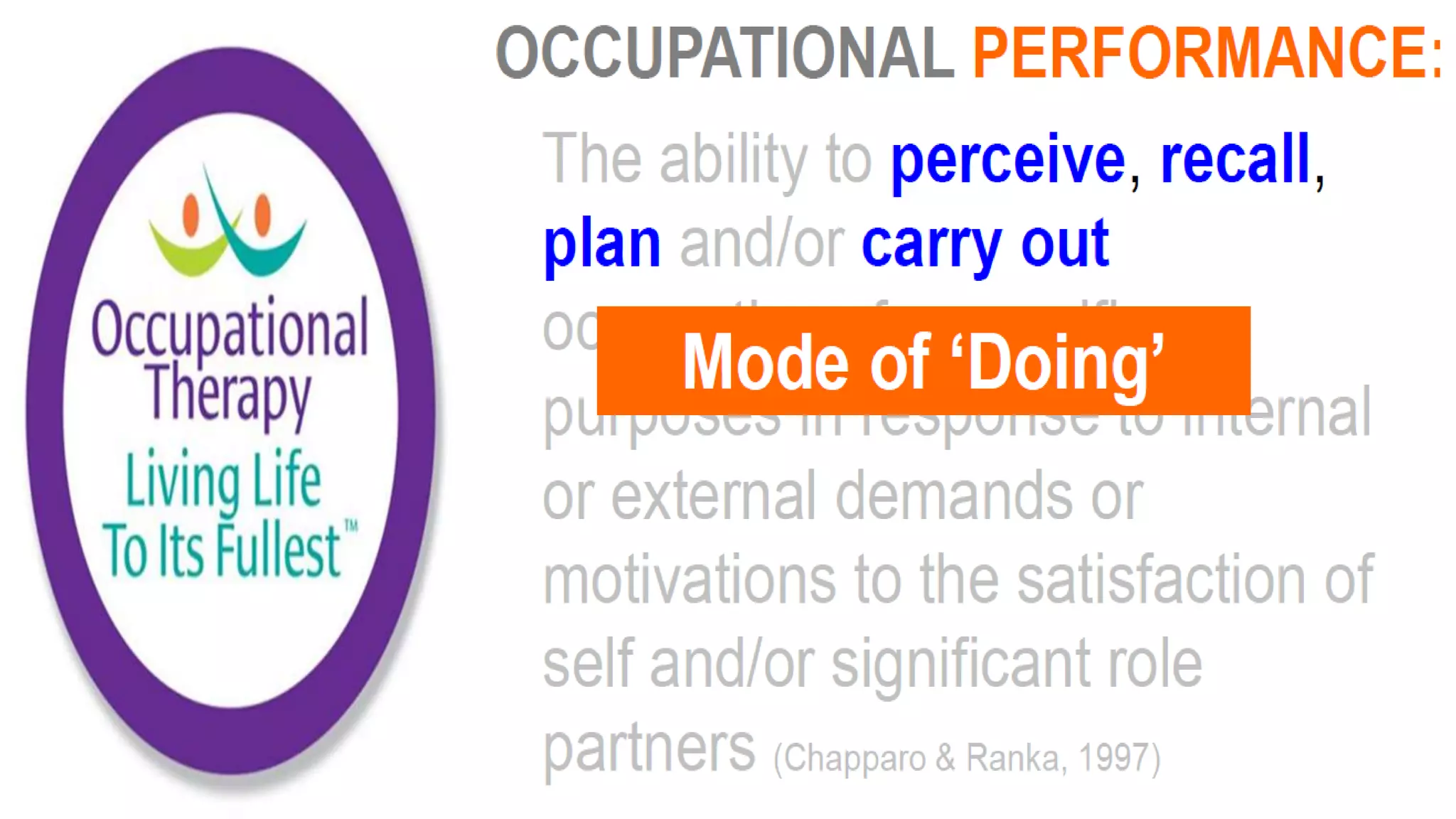 Occupational Performance Model Australia Construct and Structure | PPTX