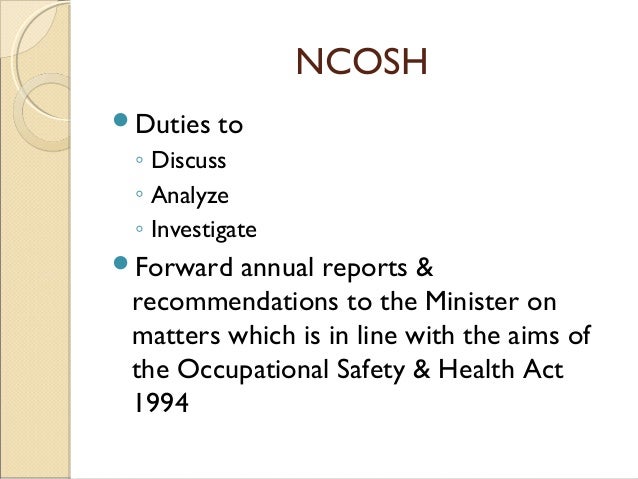 Occupational safety and health act 1994 (act 514)