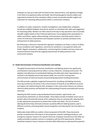 Occupational Safety and Health from the Use of Chemicals in ...