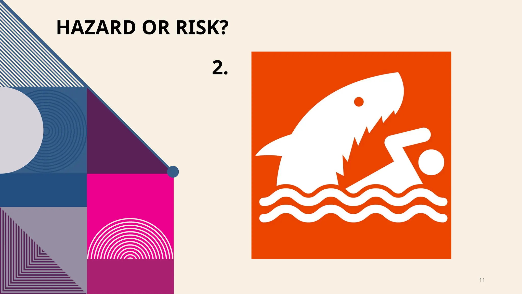 11
HAZARD OR RISK?
2.
 