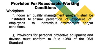 Osh Environment OCCUPATIONAL SAFETY AND HEALTH (OSH) STANDARDS.pptx