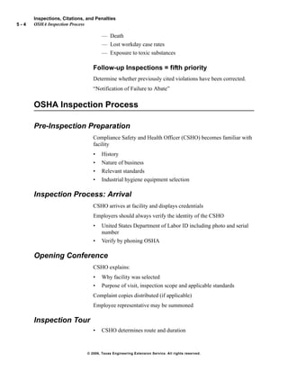 Dol Inspection Occupational Safety and Health Standards for the Oil and Gas Industry ...