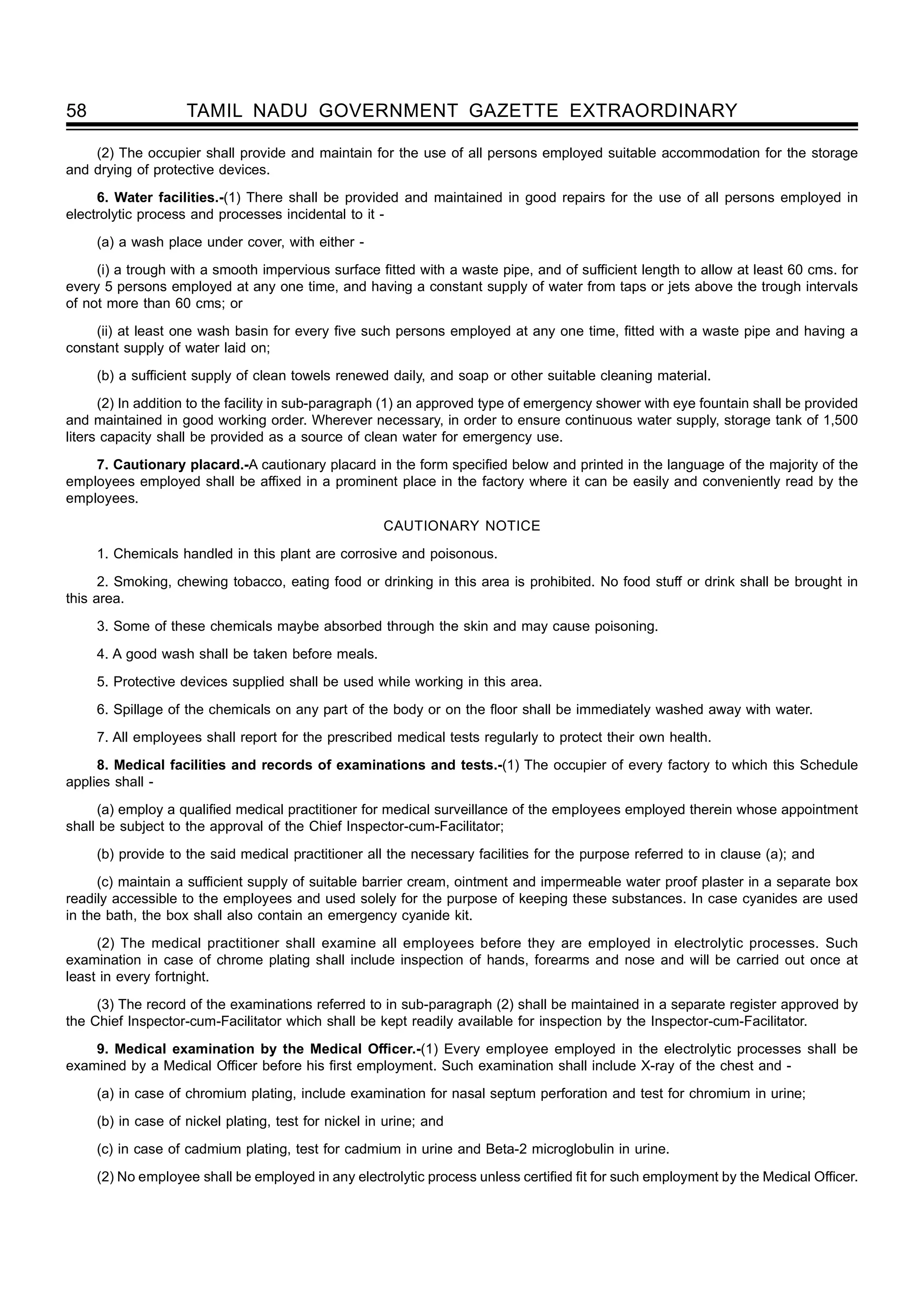 Occupational Safety, Health and Working Condition (Tamil Nadu) Rules ...