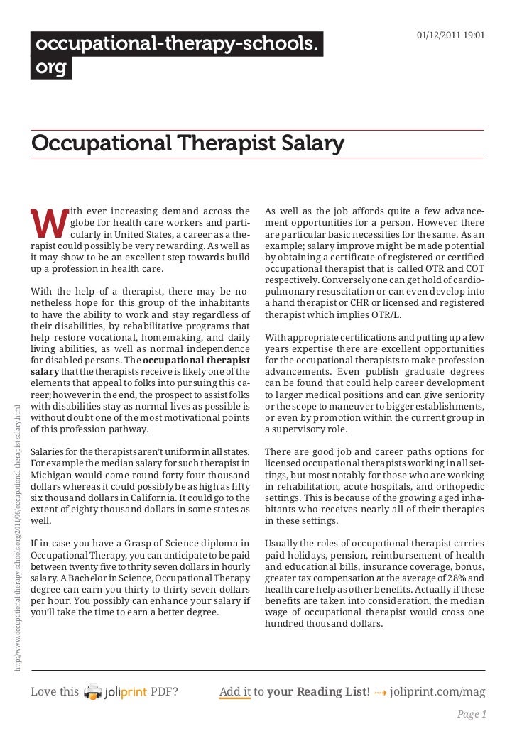 Occupational therapist salary