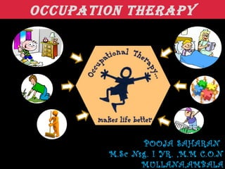 POOJA SAHARAN
M.Sc Nsg. I YR. ,M.M C.O.N
MULLANA,AMBALA
OCCUPATION THERAPY
 