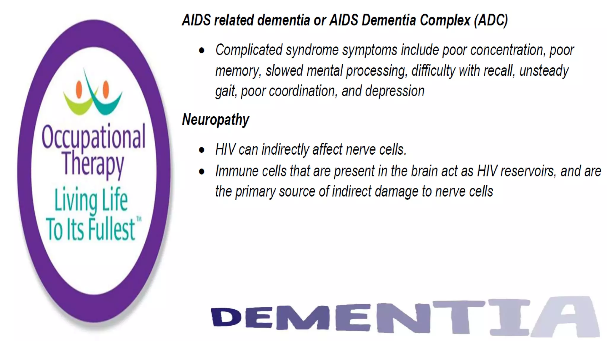 Occupational Therapy and Dementia Care part 2