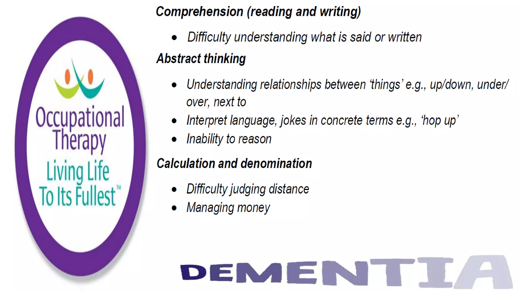 Occupational Therapy and Dementia Care part 2