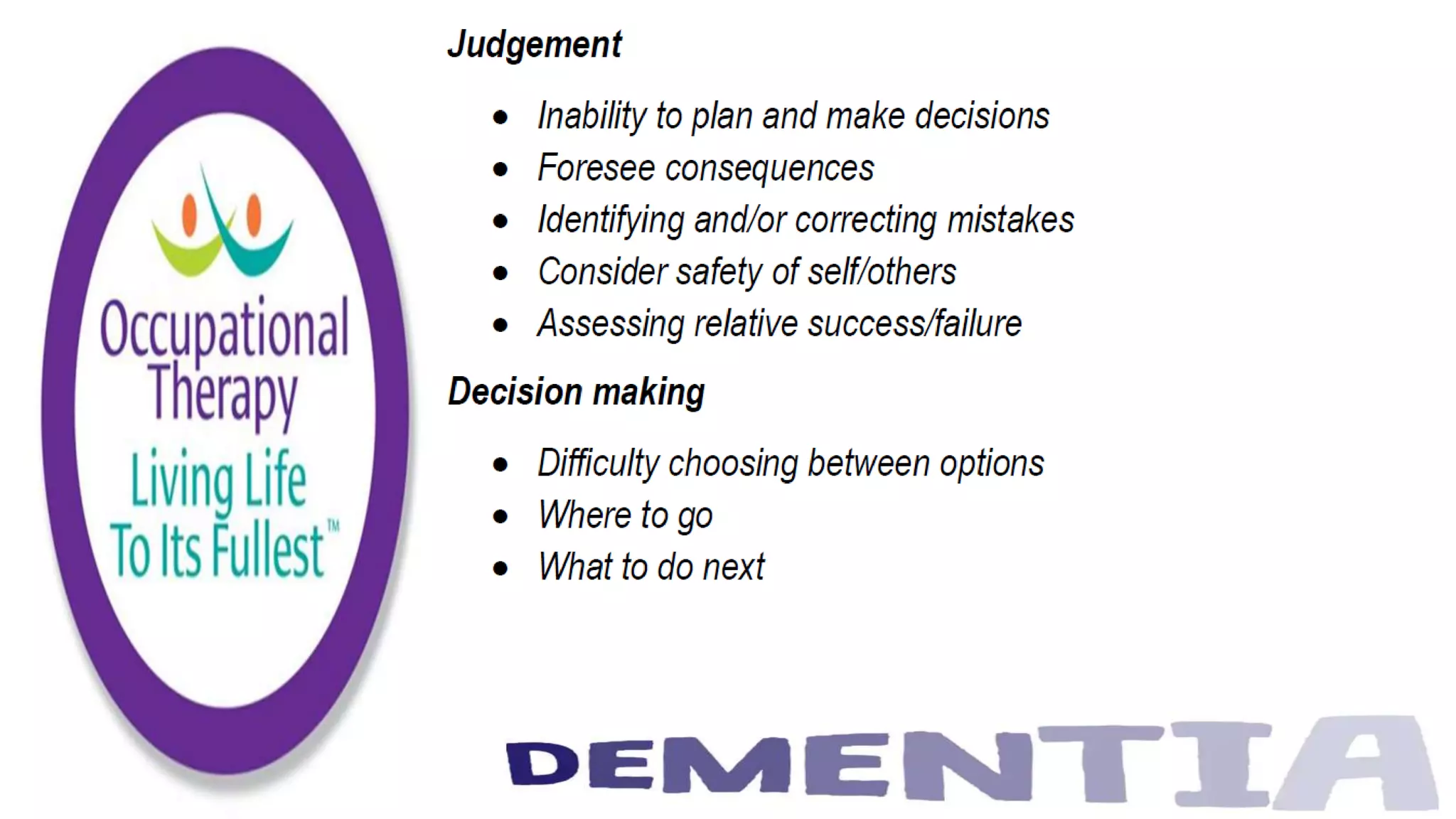 Occupational Therapy and Dementia Care part 2