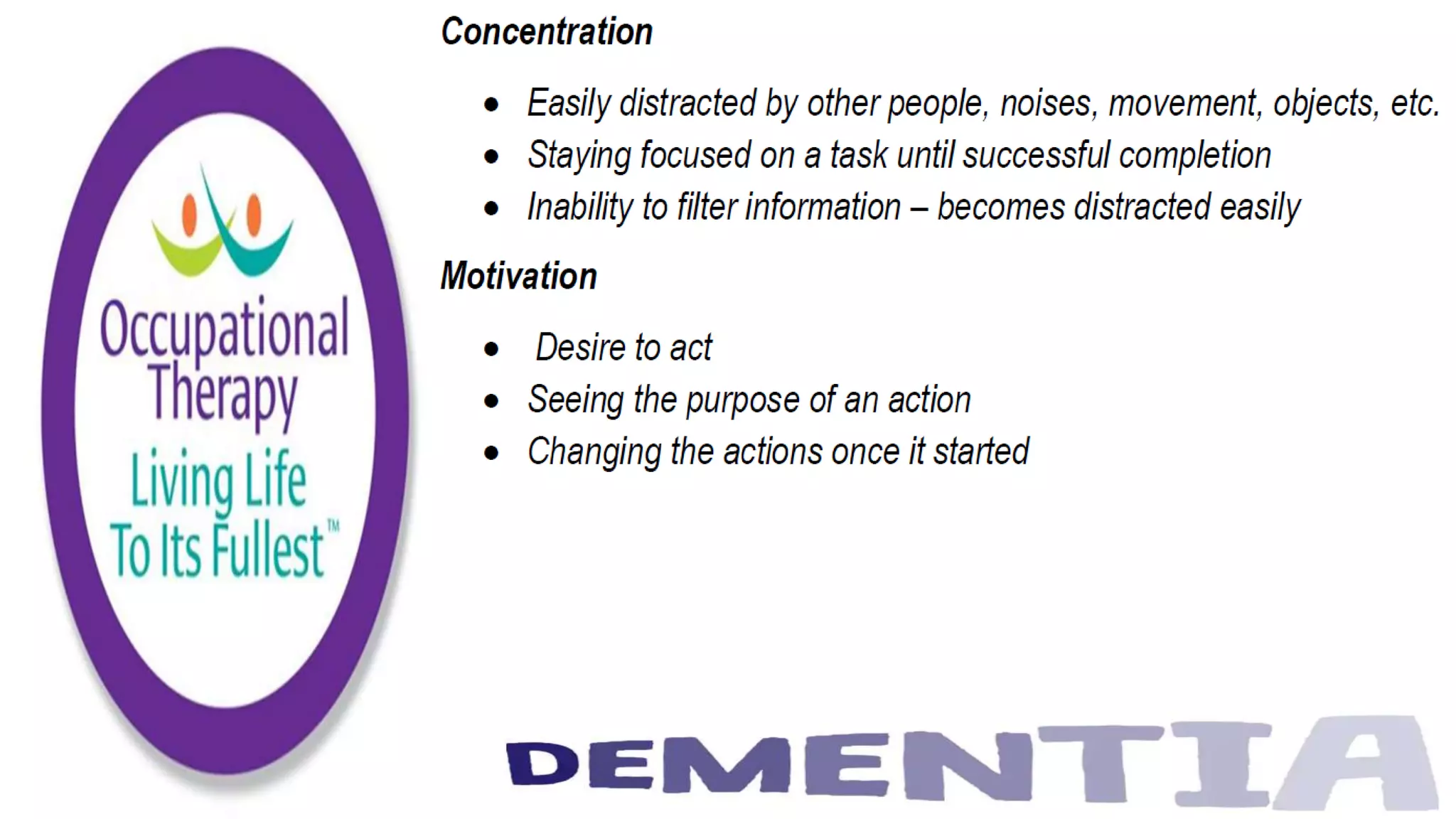 Occupational Therapy and Dementia Care part 2