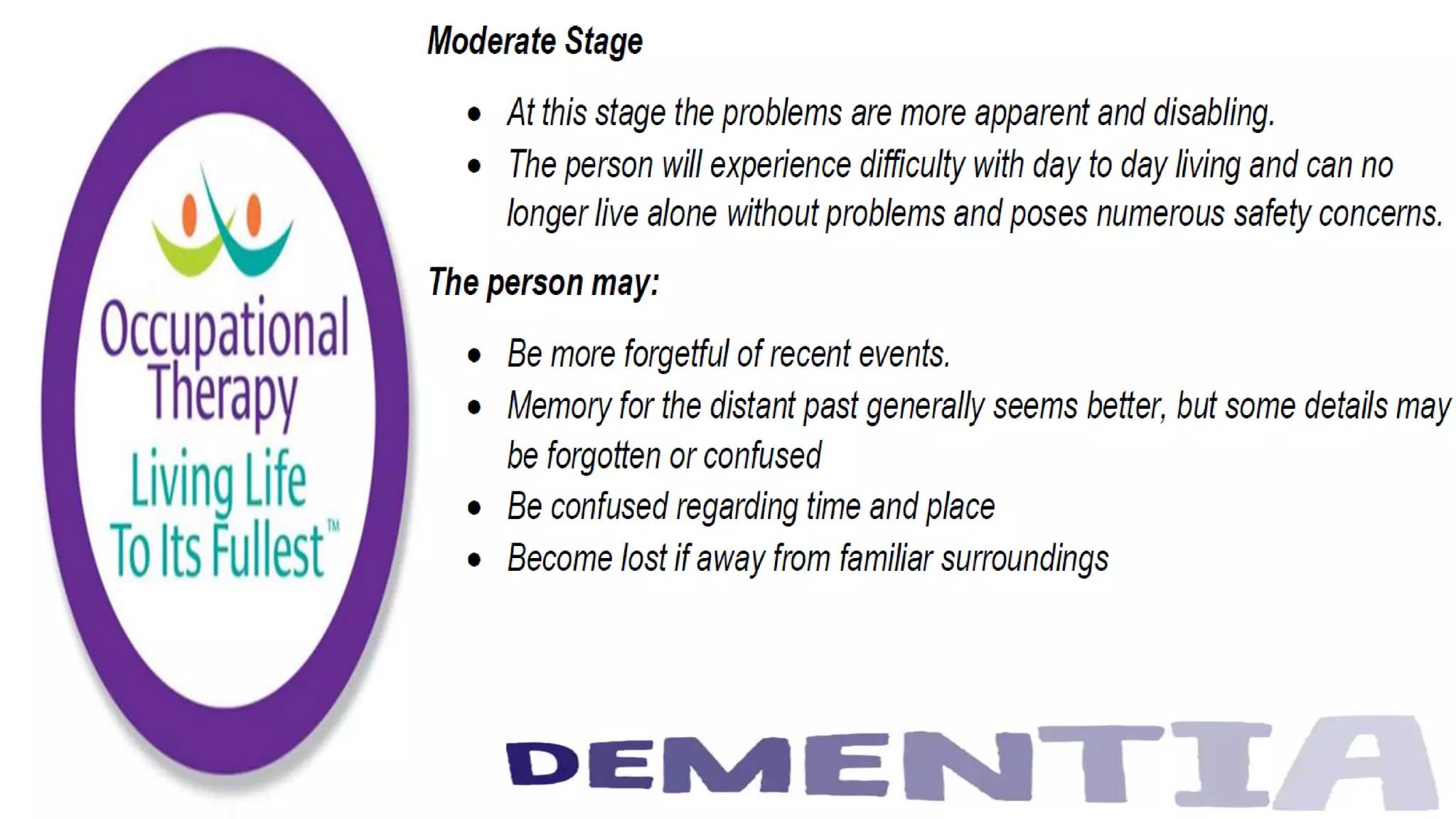 Occupational Therapy and Dementia Care part 2