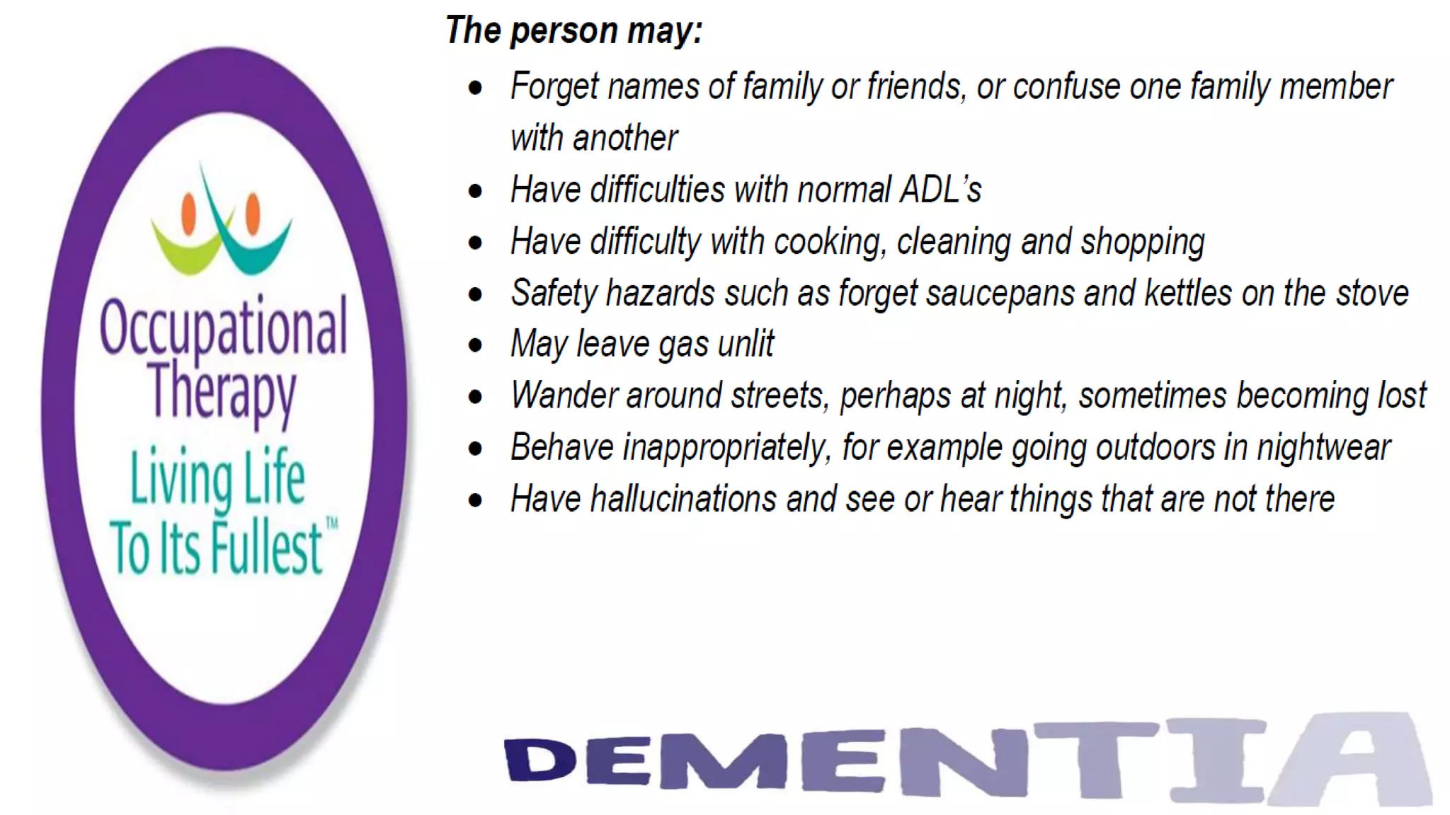 Occupational Therapy and Dementia Care part 2