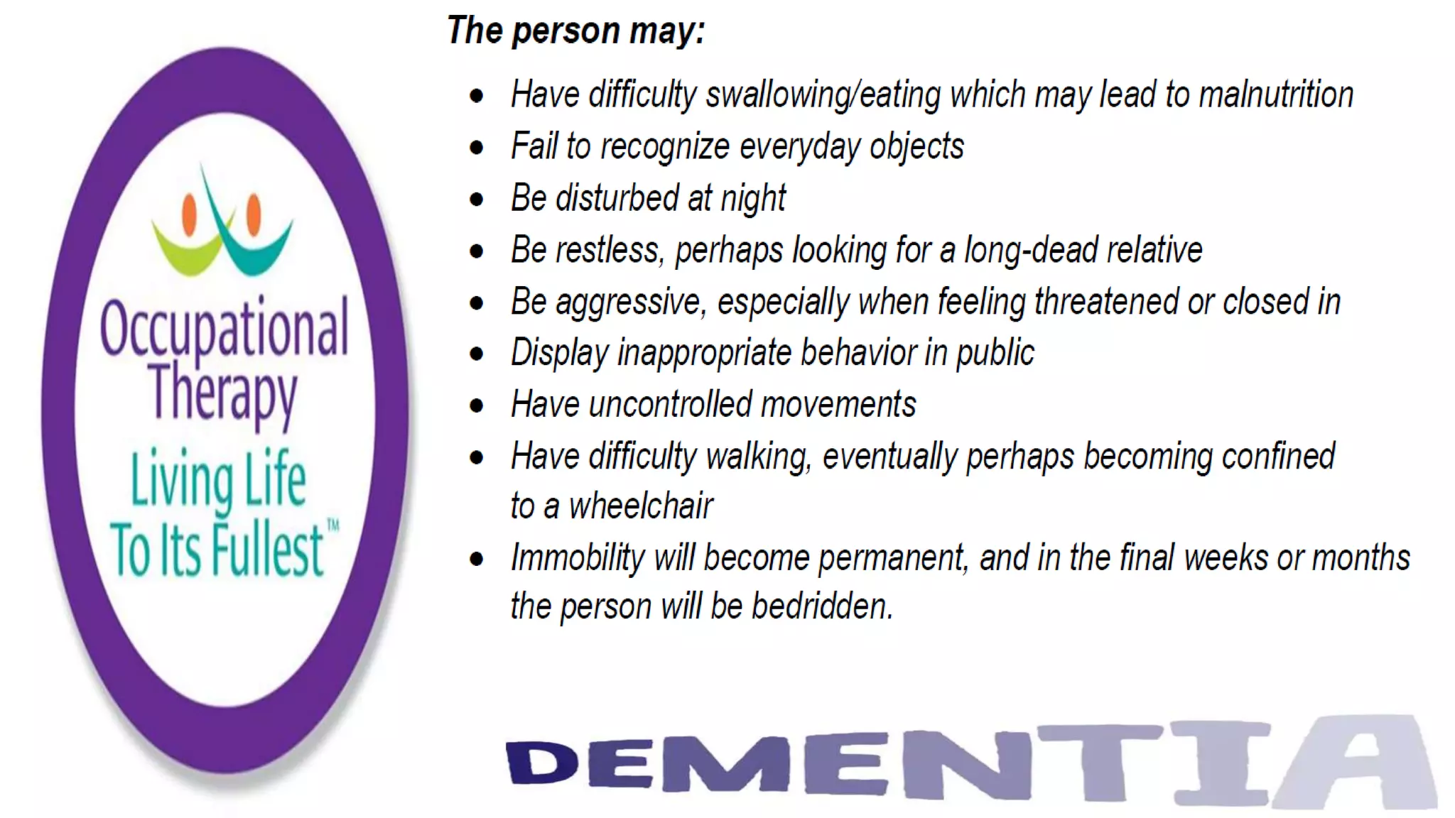 Occupational Therapy and Dementia Care part 2