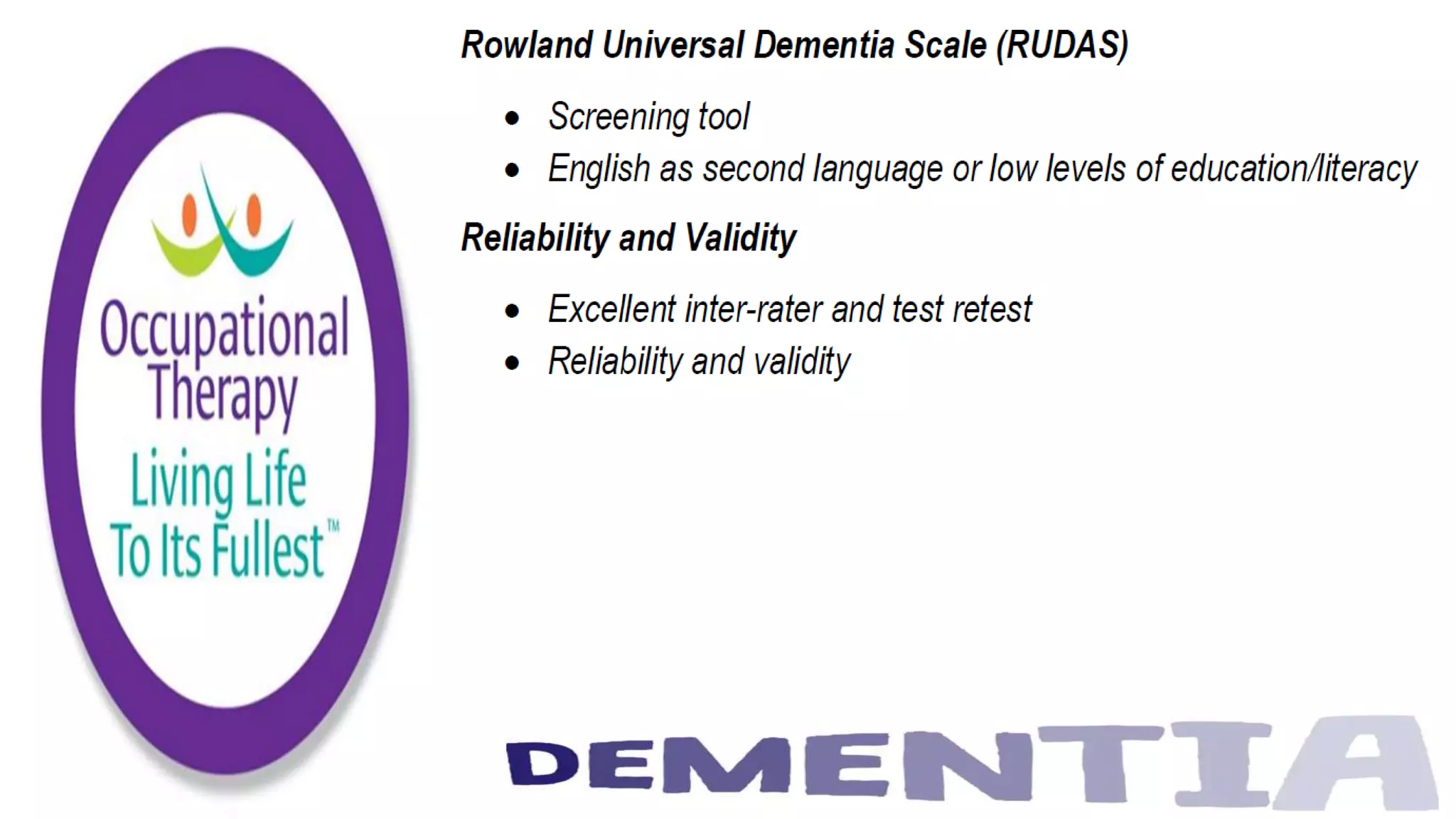Occupational Therapy and Dementia Care part 2