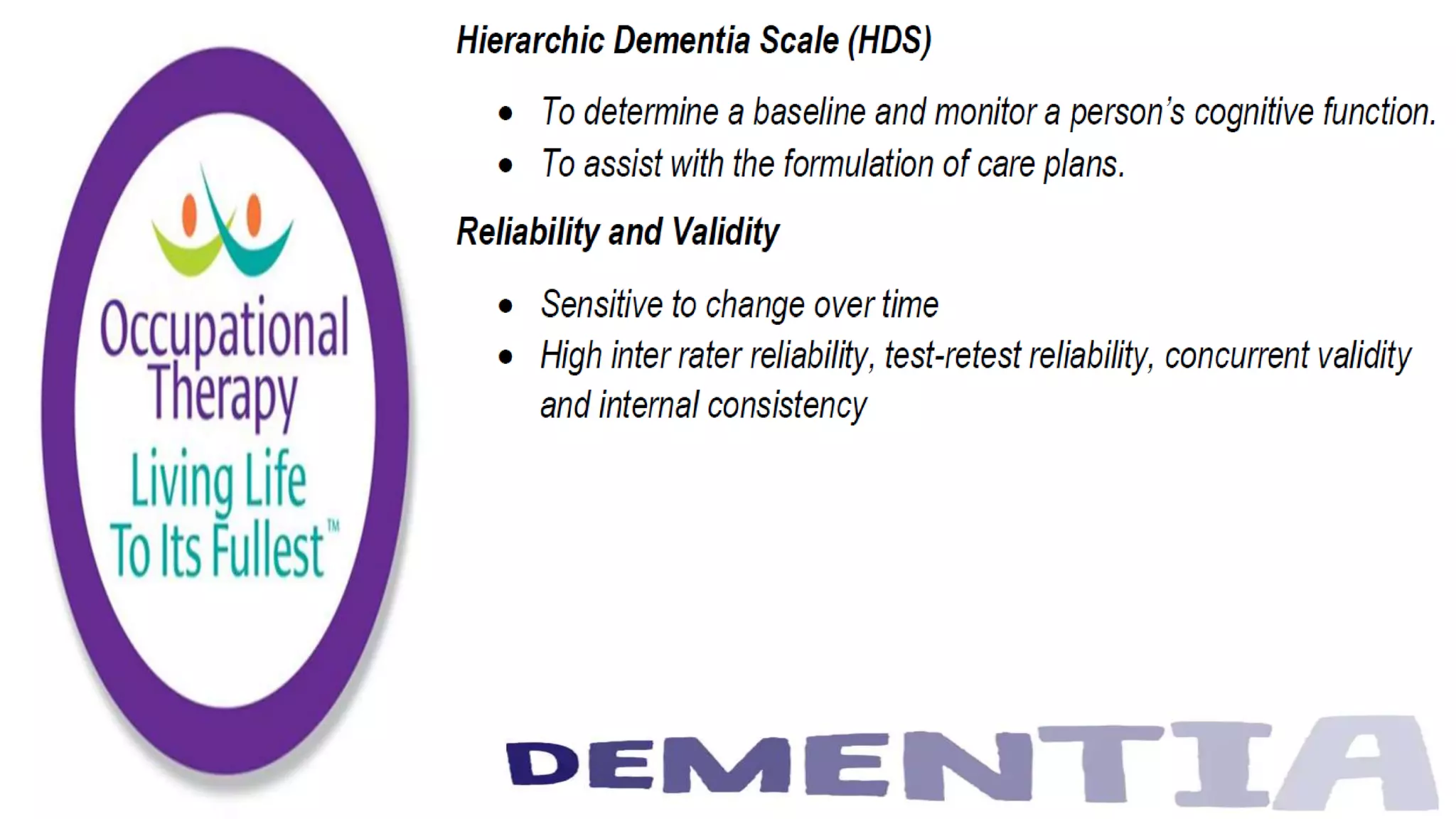 Occupational Therapy and Dementia Care part 2