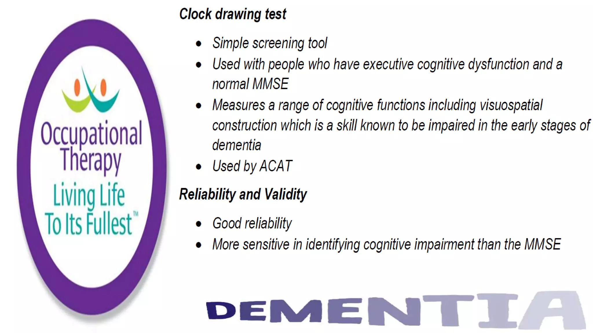 Occupational Therapy and Dementia Care part 2