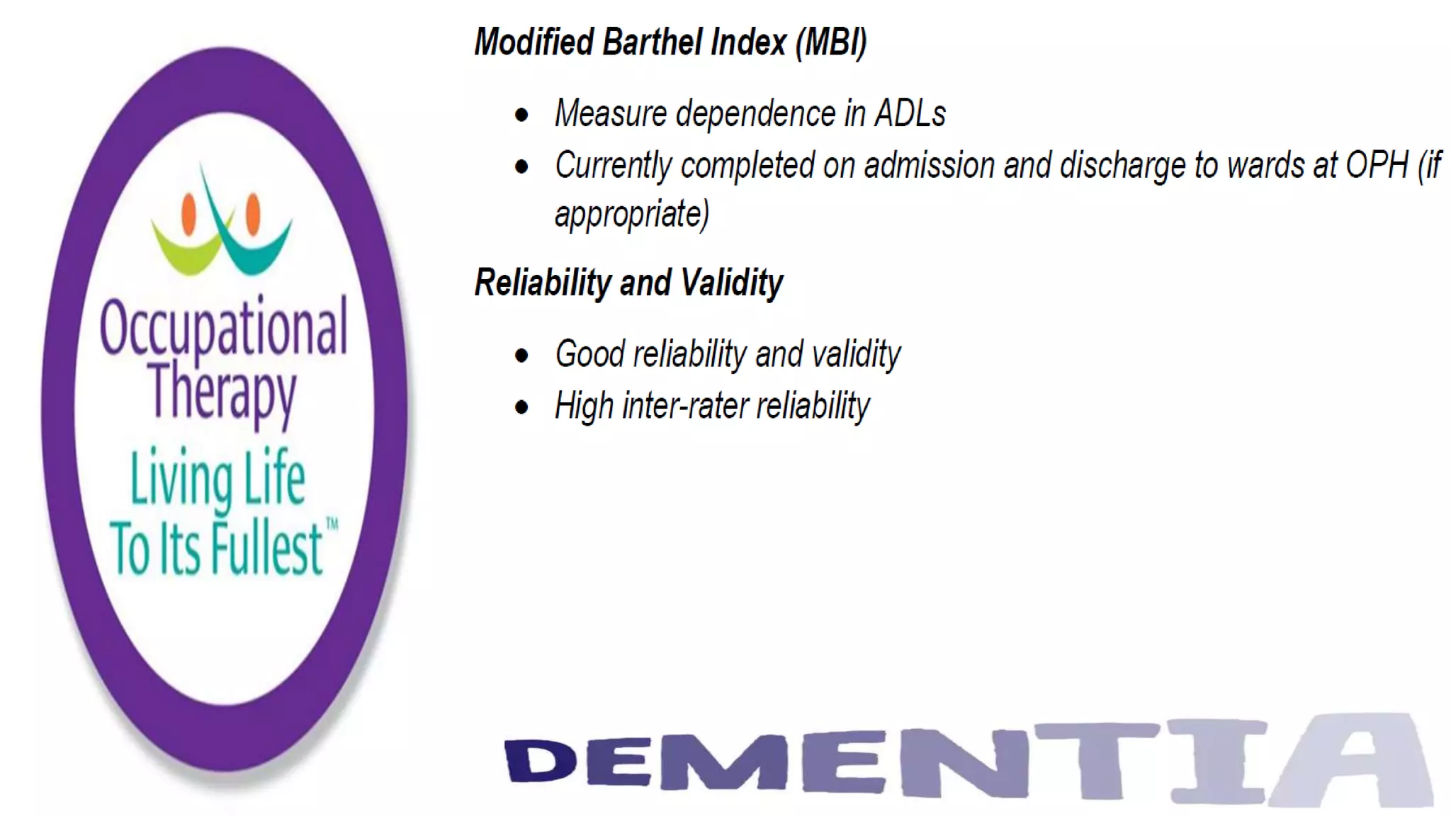 Occupational Therapy and Dementia Care part 2