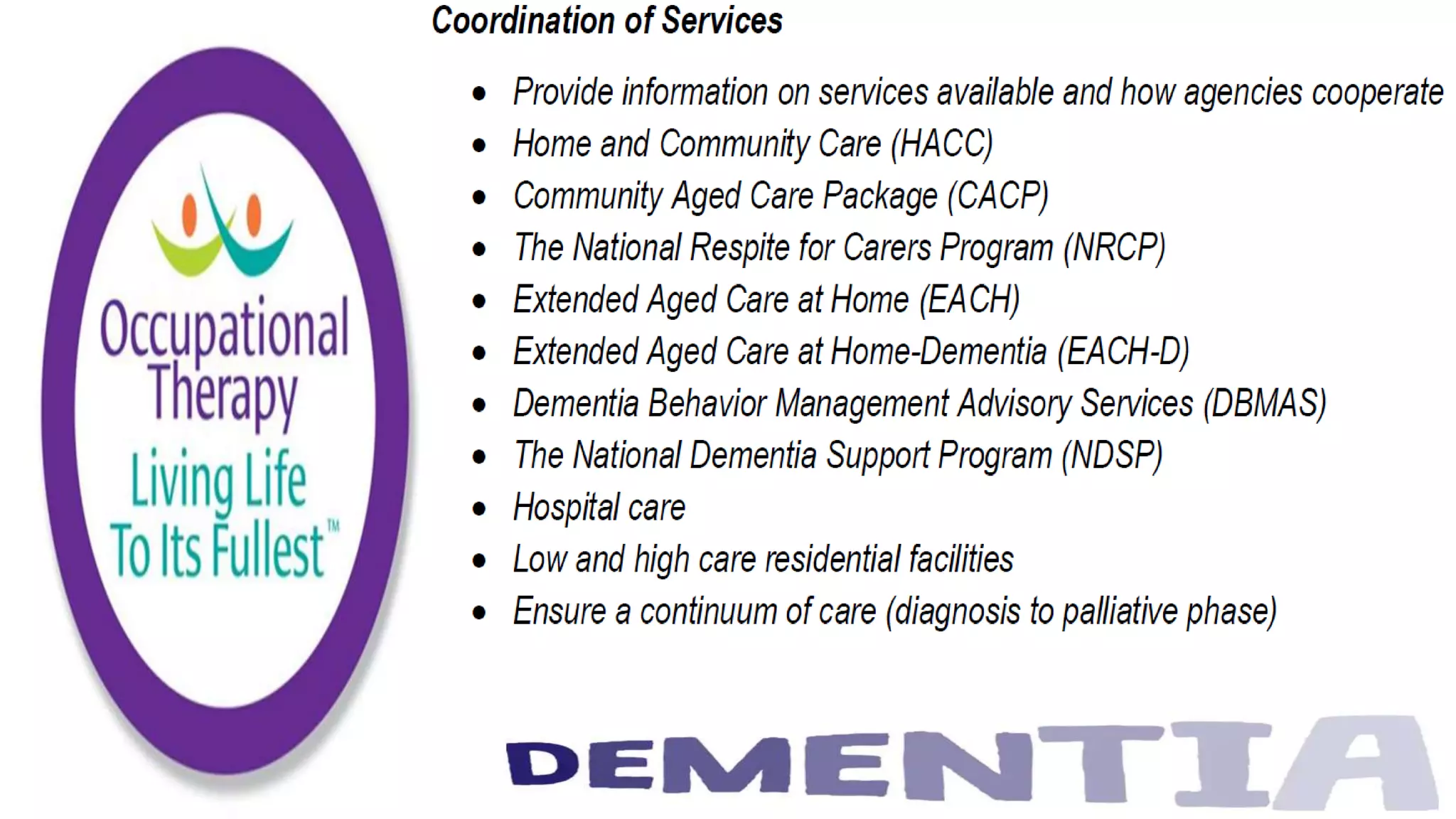 Occupational Therapy and Dementia Care part 2