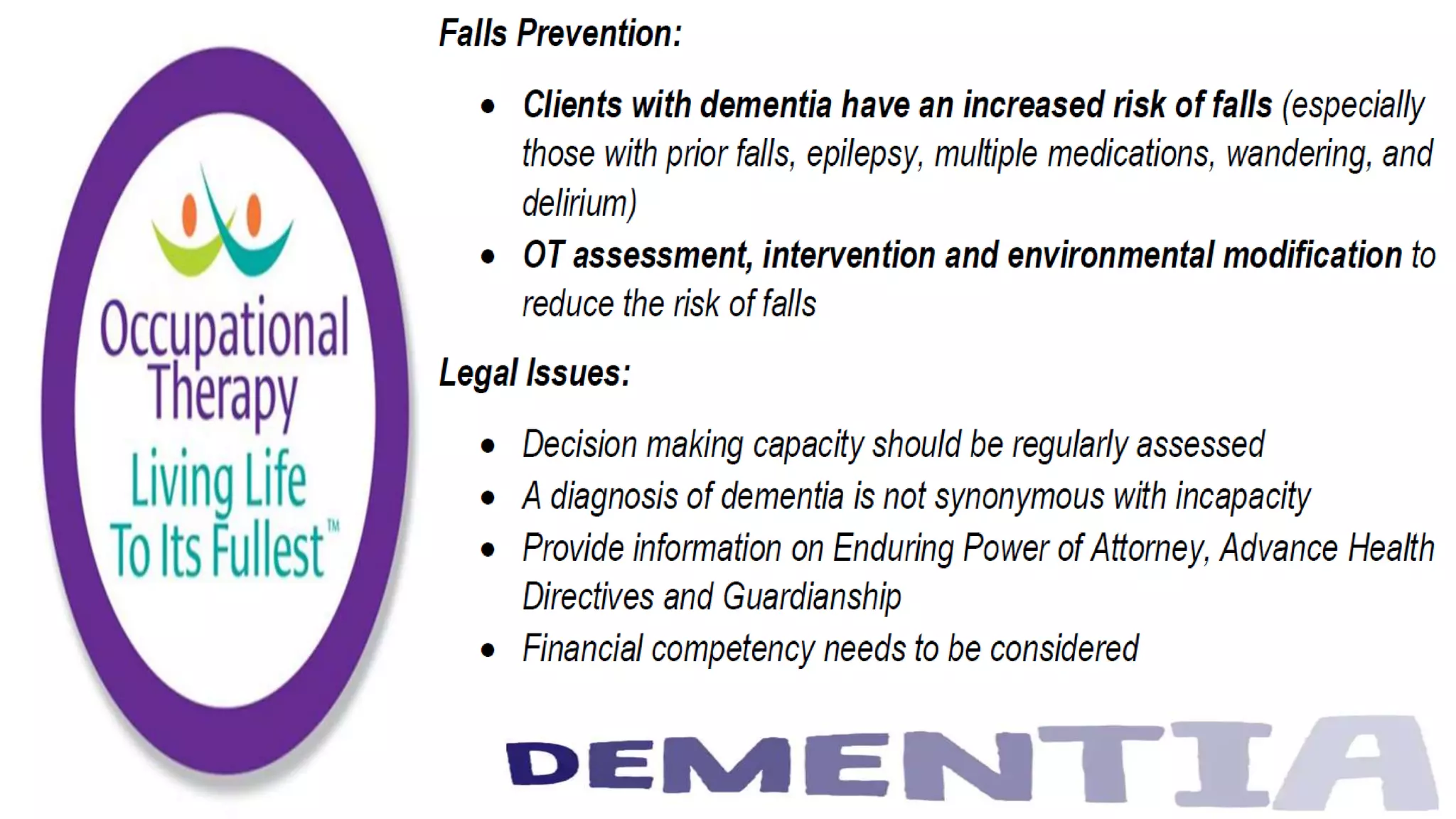 Occupational Therapy and Dementia Care part 2