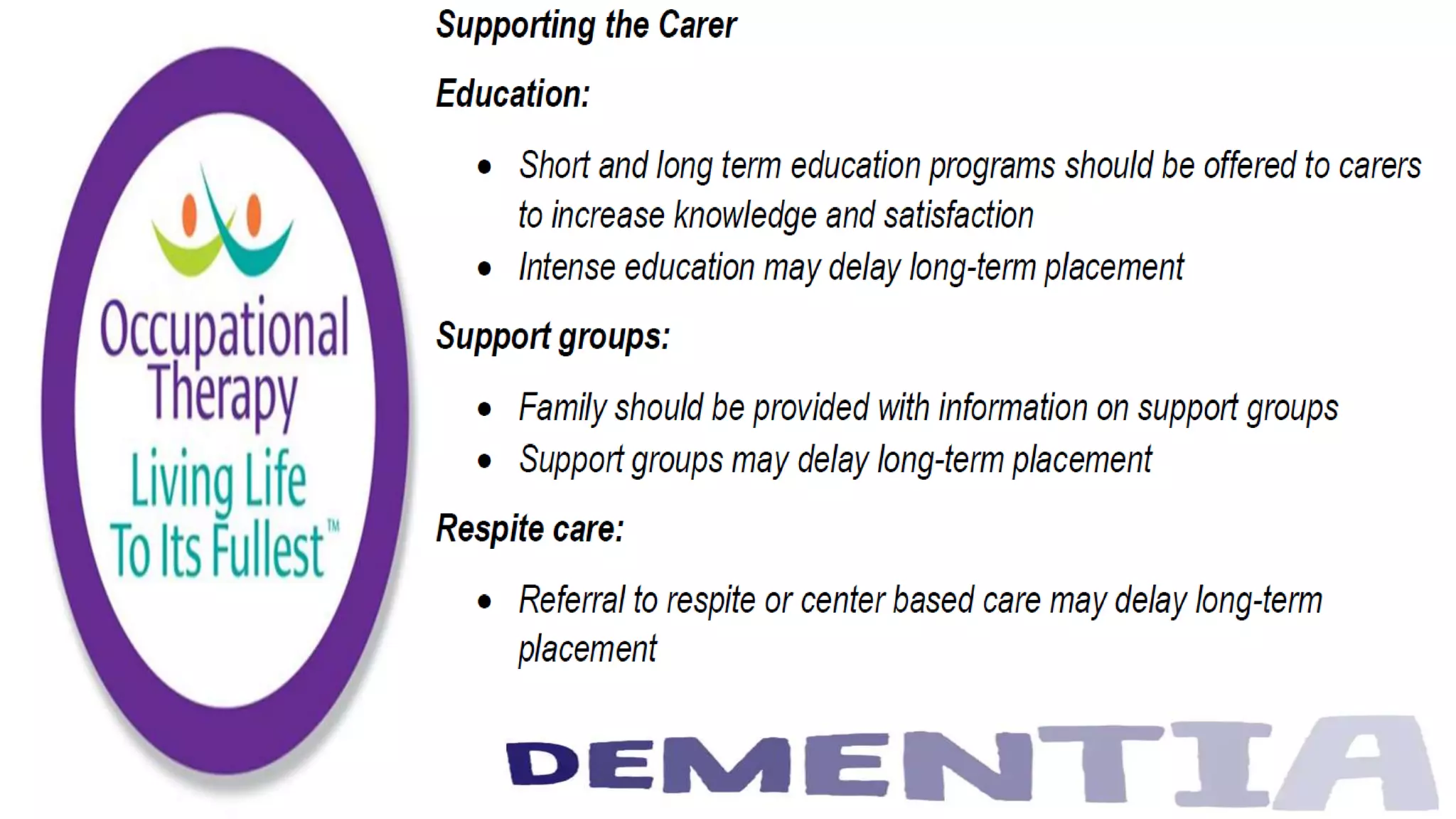 Occupational Therapy and Dementia Care part 2